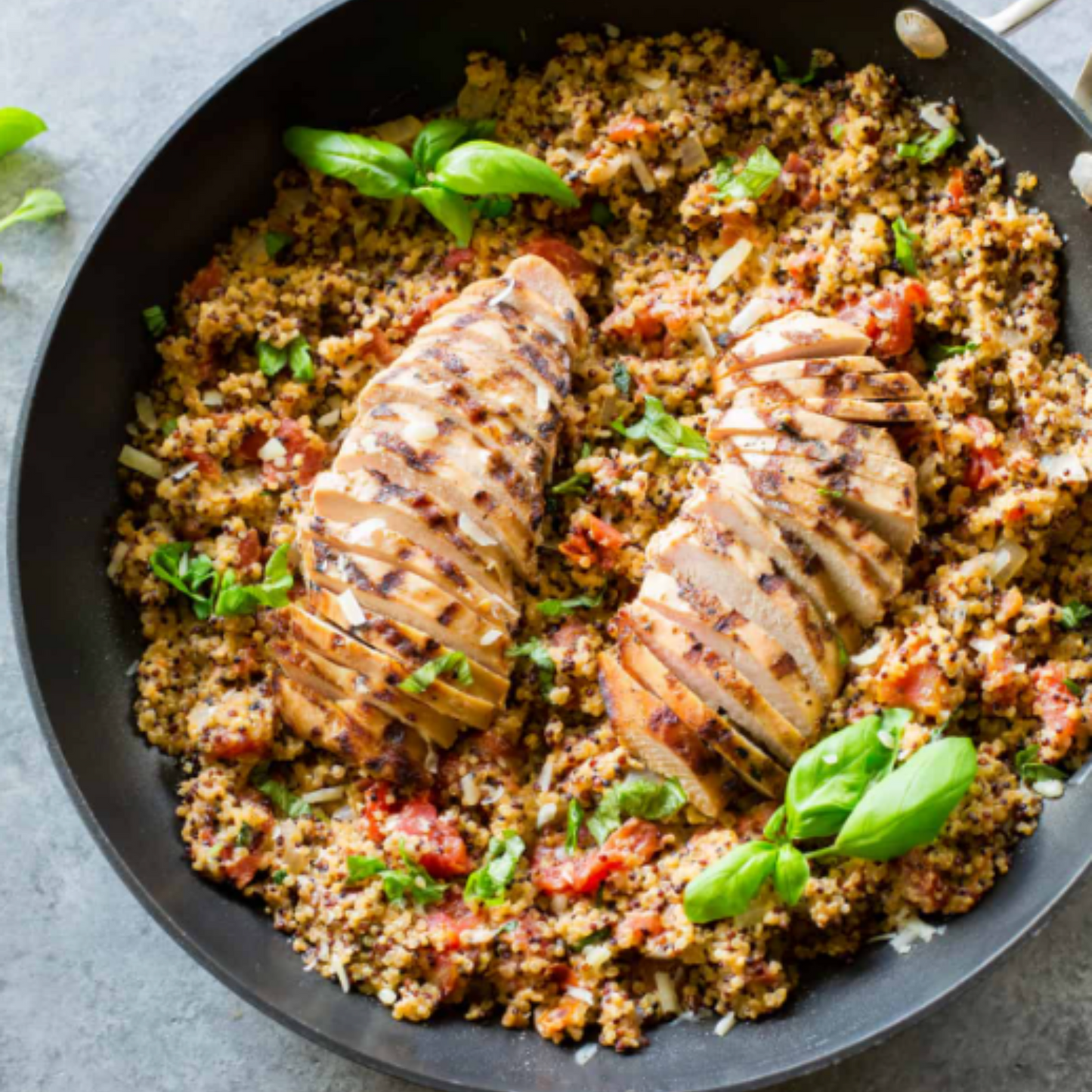 Grilled Chicken (with red quinoa and peas)