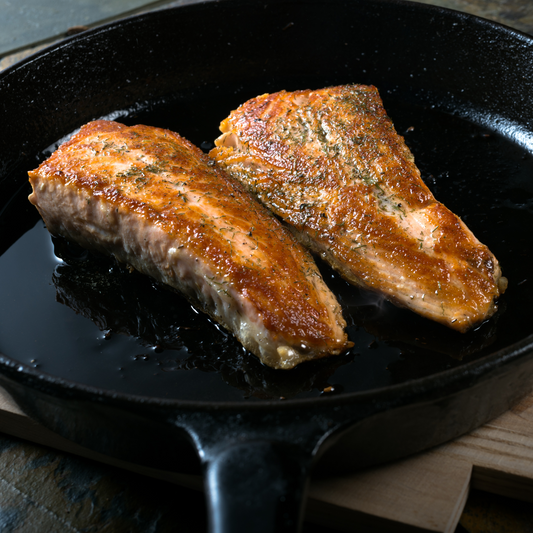 Pan Seared Salmon (with couscous and green beans)