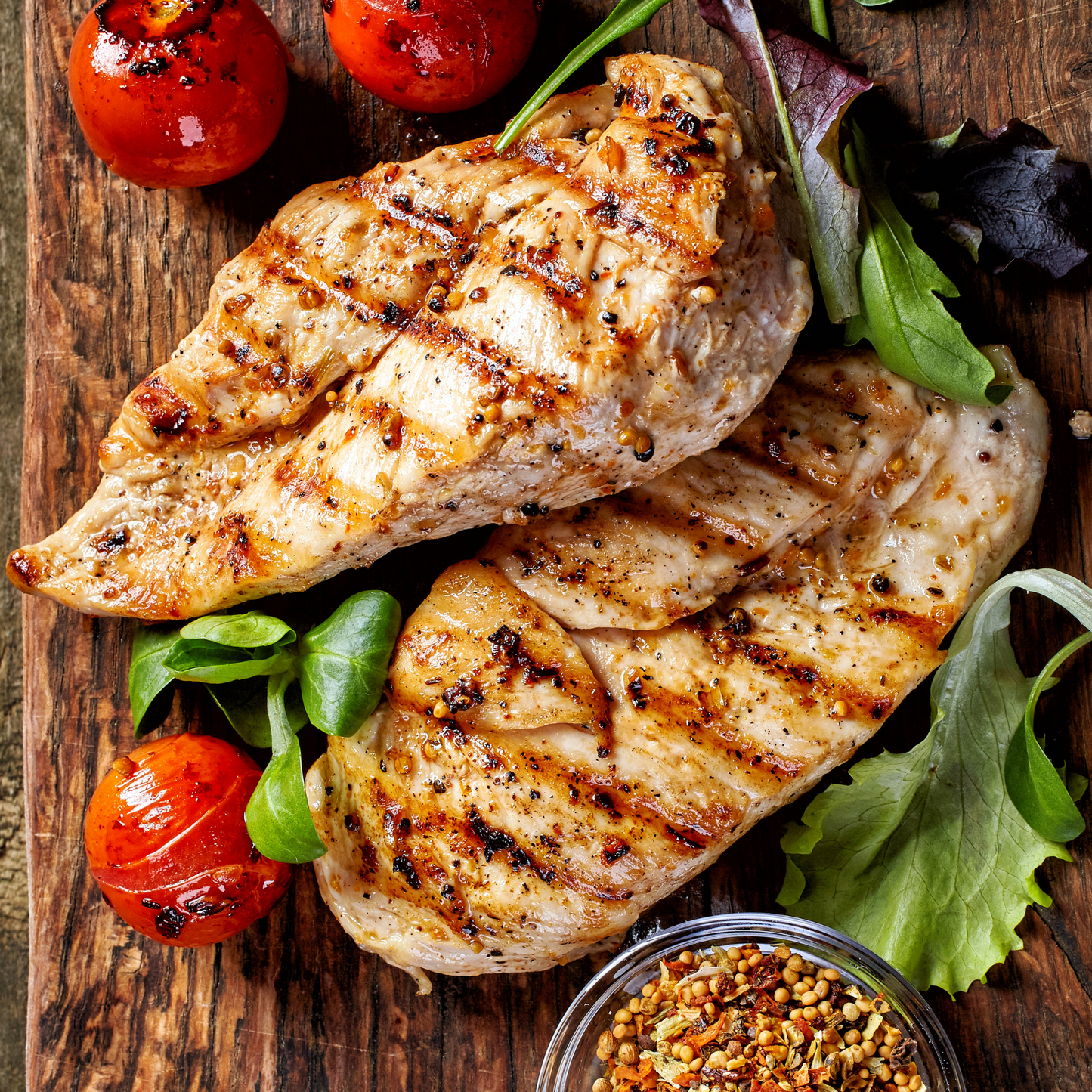 Grilled Chicken (with brown rice and garlic green beans)