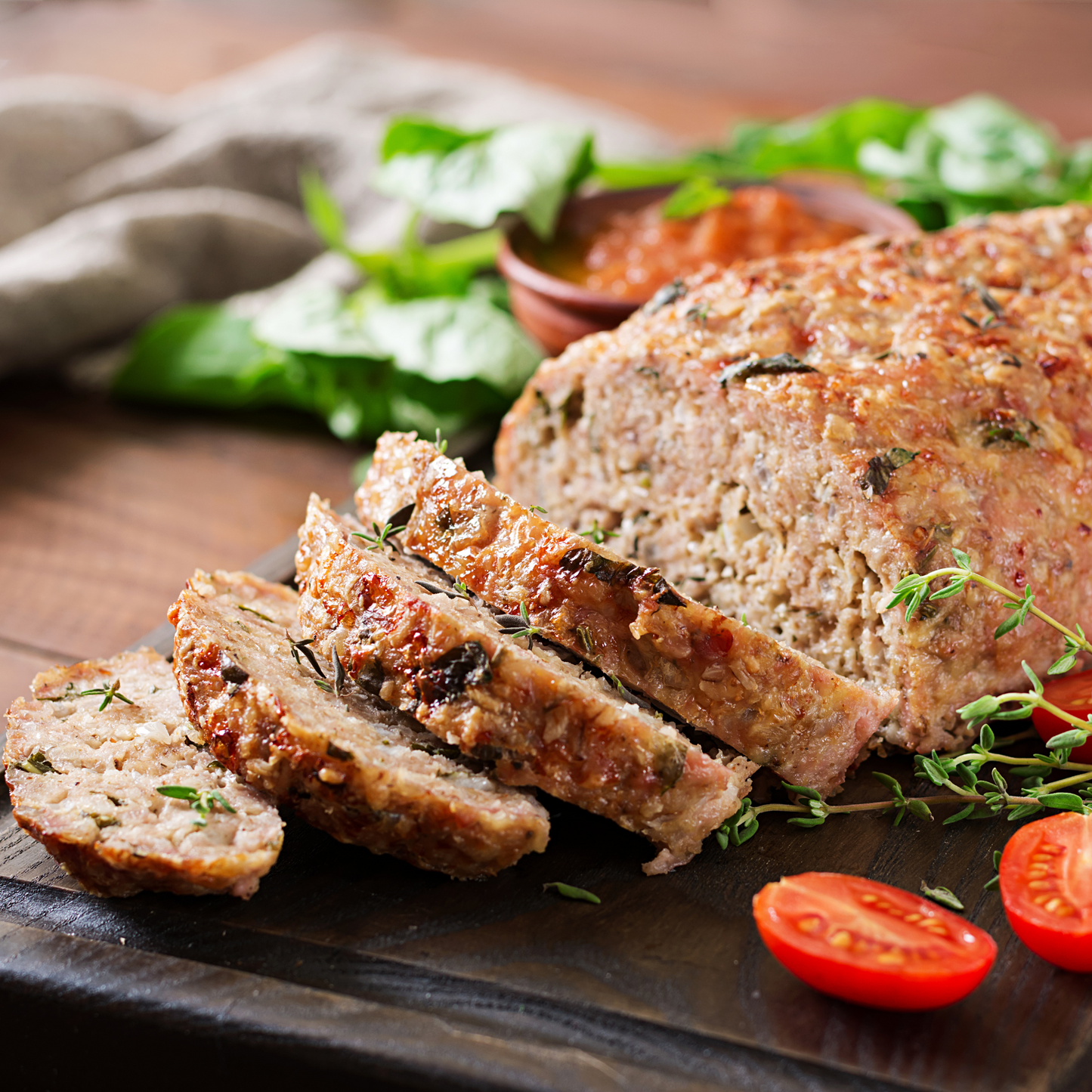 Turkey Meatloaf (with roasted potatoes and broccoli)