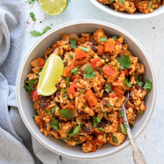 Ground Beef Power Bowl (with sweet potato and edamame)